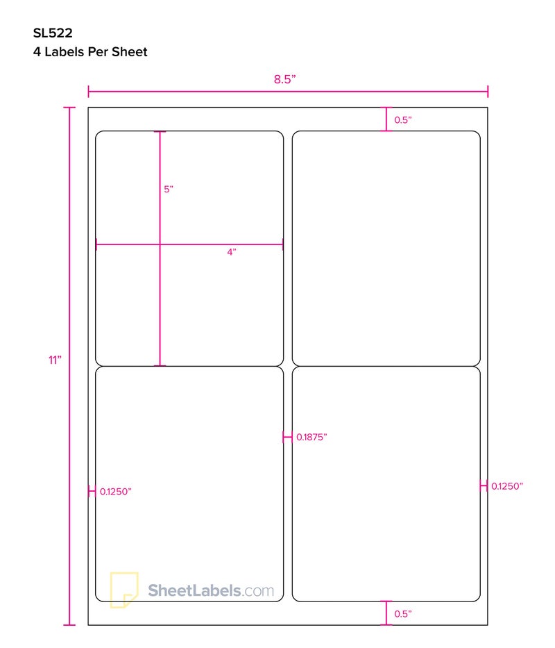 Sheet Labels 4" x 5" Labels for Shipping/Mailing from SheetLabels.com, Laser or Inkjet Printable, 400 Labels - 100 Sheets - Image 4